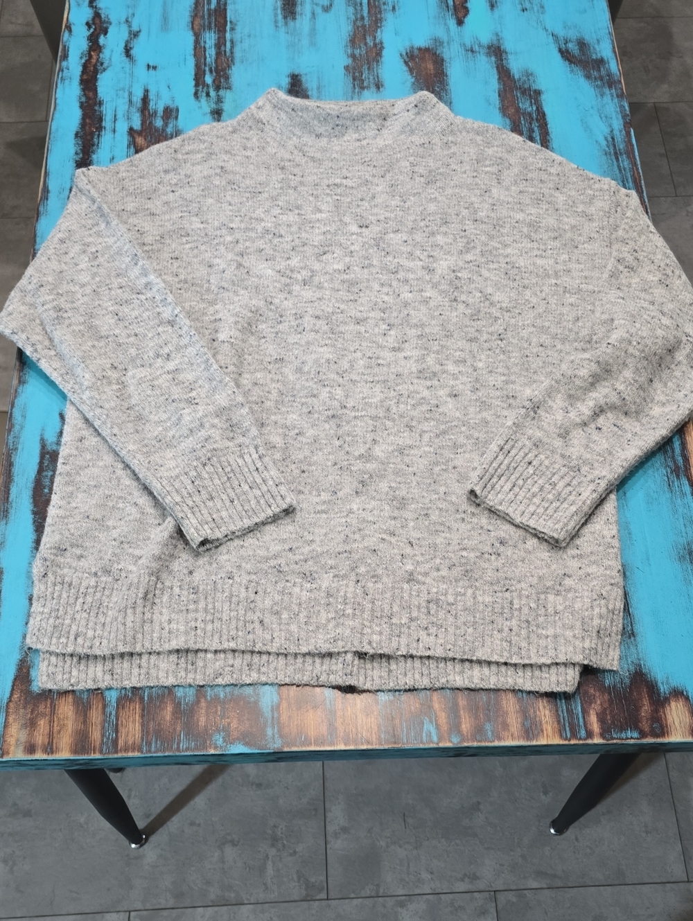 Well Worn Light Heather Gray Cowl Neck Sweater